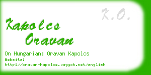 kapolcs oravan business card